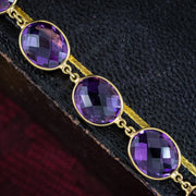 Vintage Amethyst Riviere Necklace 18ct Gold