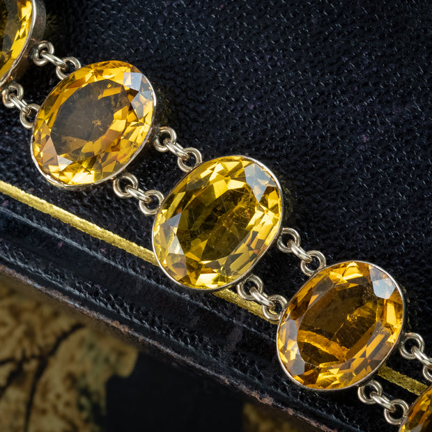 Antique Victorian Citrine Bracelet 15ct Gold 