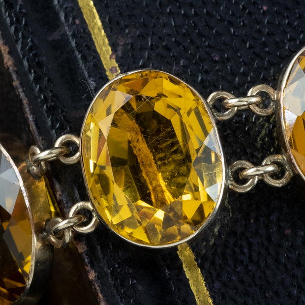 Antique Victorian Citrine Bracelet 15ct Gold 
