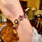 Antique Victorian Harlequin Gemstone Bracelet 18ct Gold