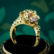 Leopard Ring Ruby Diamond 18ct Gold 