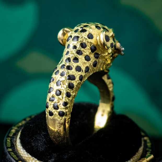 Leopard Ring Ruby Diamond 18ct Gold 