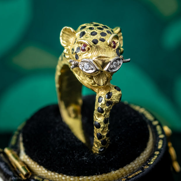 Leopard Ring Ruby Diamond 18ct Gold 