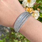 Art Deco Style Diamond Bangle 18ct Gold 9.58ct Total