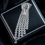 Art Deco Style Diamond Chandelier Tassel Earrings 18ct Gold 6.5ct Total