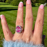 Edwardian Style Interchangeable Multi-Gemstone Cluster Ring With Box