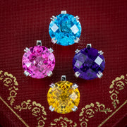 Interchangeable Multi-Gemstone Cluster Ring With Box