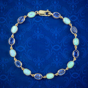 Victorian Style Opal Blue Paste Bracelet 9ct Gold