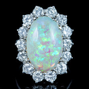 Edwardian Style Opal Diamond Cocktail Ring 10ct Opal 