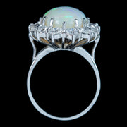 Edwardian Style Opal Diamond Cocktail Ring 10ct Opal 