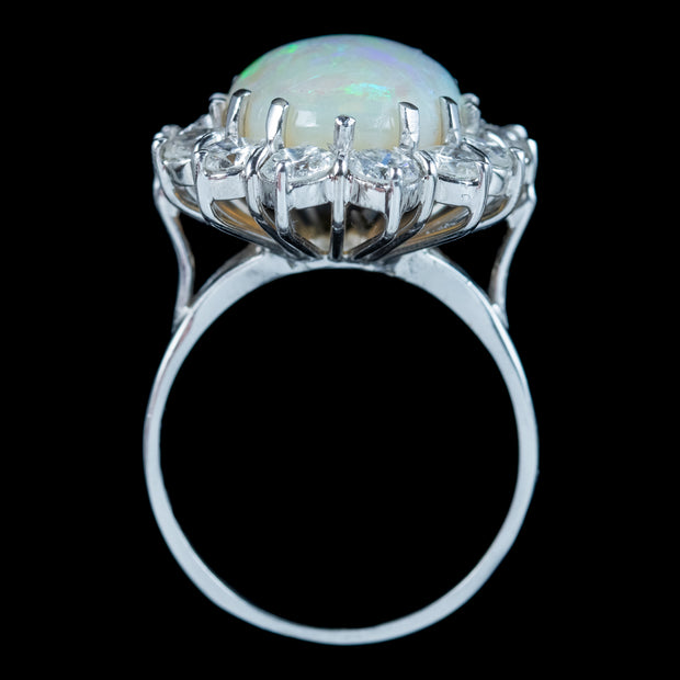 Edwardian Style Opal Diamond Cocktail Ring 10ct Opal 