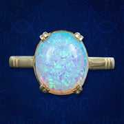 Victorian Style Opal Solitaire Ring 3ct Cultured Opal