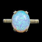 Victorian Style Opal Solitaire Ring 3ct Cultured Opal