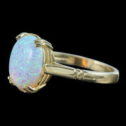 Victorian Style Opal Solitaire Ring 3ct Cultured Opal