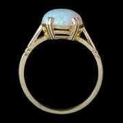 Victorian Style Opal Solitaire Ring 3ct Cultured Opal