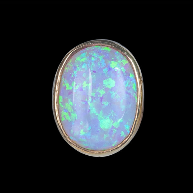 Edwardian Style Opal Stud Earrings 9ct Gold