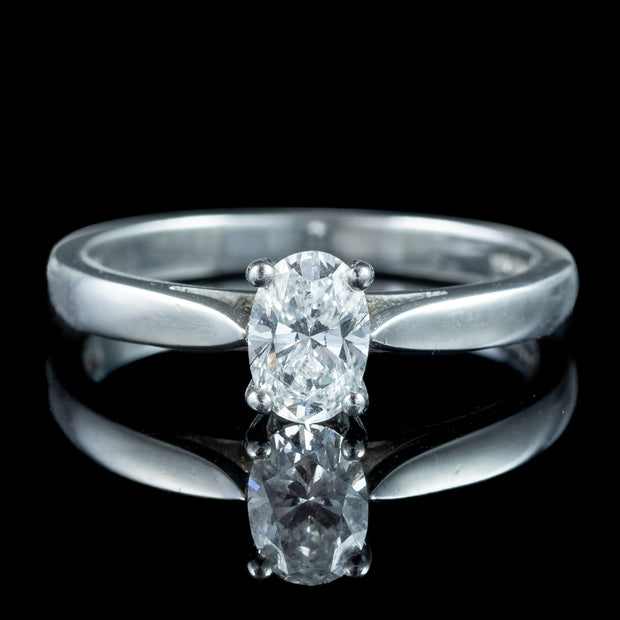 Diamond Solitaire Ring 0.75ct Oval Diamond 