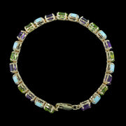 Amethyst Peridot Opal Tennis Bracelet 9ct Gold