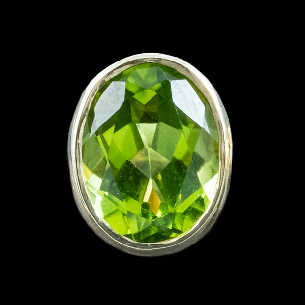 Edwardian Style Peridot Stud Earrings 9ct Gold 