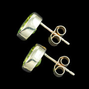 Edwardian Style Peridot Stud Earrings 9ct Gold 