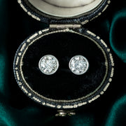 Vintage Diamond Solitaire Stud Earrings 18ct Gold 1.5ct Total