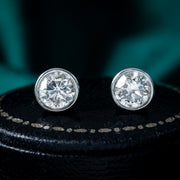 Vintage Diamond Solitaire Stud Earrings 18ct Gold 1.5ct Total