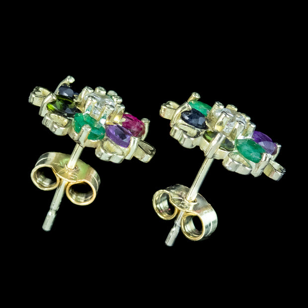 Victorian Style Acrostic Gemstone Dearest Stud Earrings