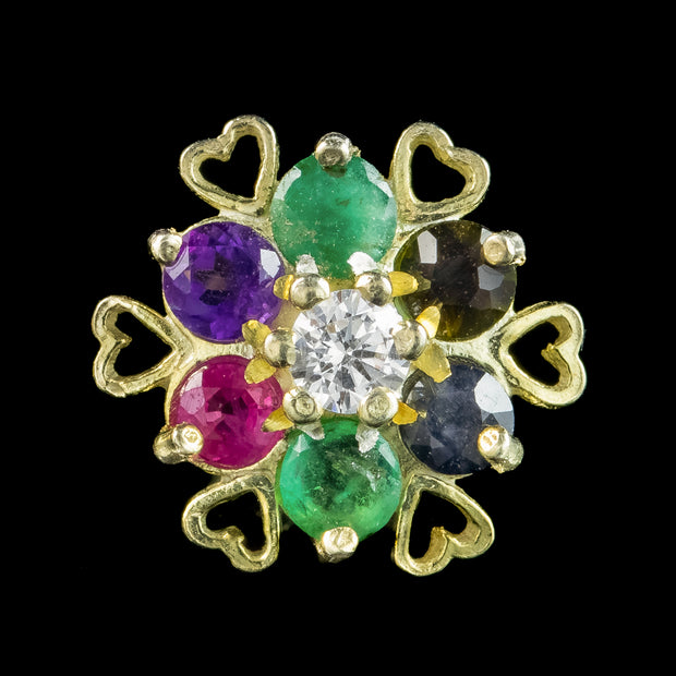 Victorian Style Acrostic Gemstone Dearest Stud Earrings