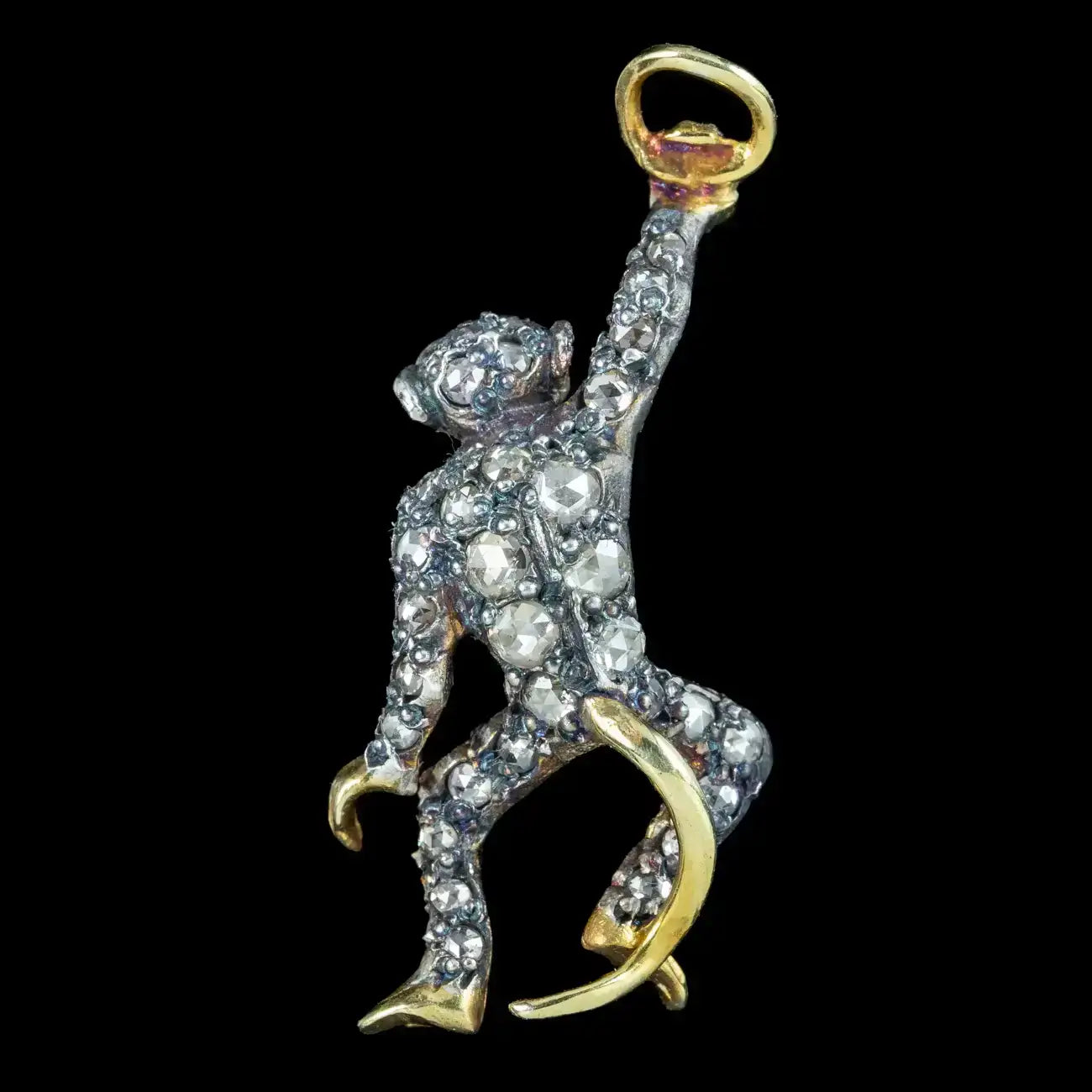 Diamond Monkey Charm Pendant | – Laurelle Antique Jewellery