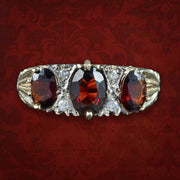 Victorian Style Garnet Cz Ring 