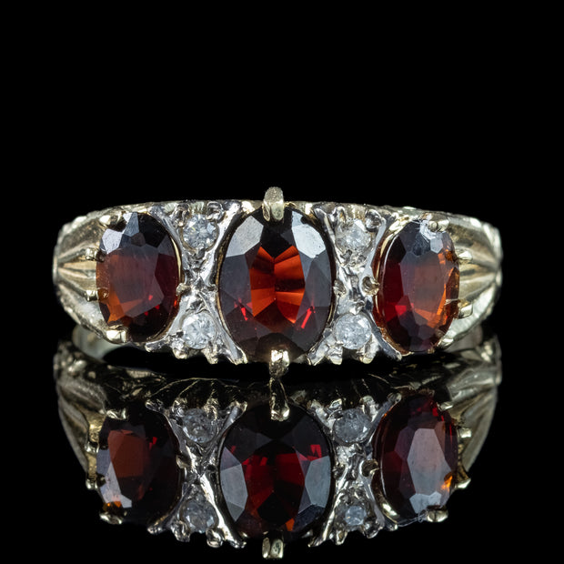 Victorian Style Garnet Cz Ring 