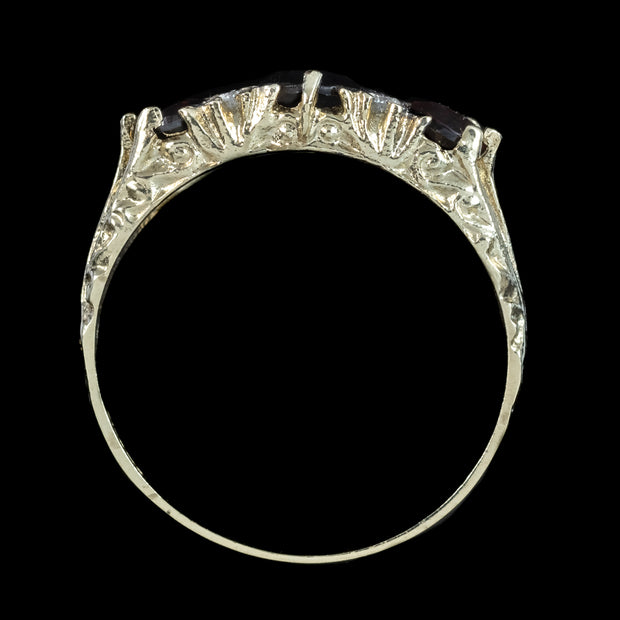 Victorian Style Garnet Cz Ring 