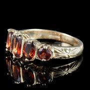 Victorian Style Garnet Five Stone Ring 2.5ct Total