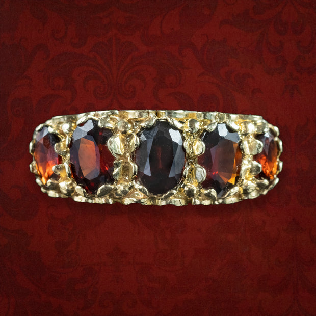 Victorian Style Garnet Ring 2ct Total
