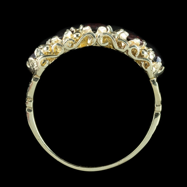 Victorian Style Garnet Ring 2ct Total