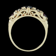 Victorian Style Garnet Five Stone Ring 2.3ct Total