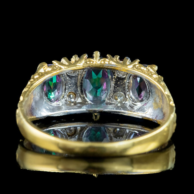 Victorian Style Mystic Topaz CZ Ring 