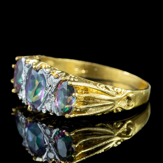 Victorian Style Mystic Topaz CZ Ring 