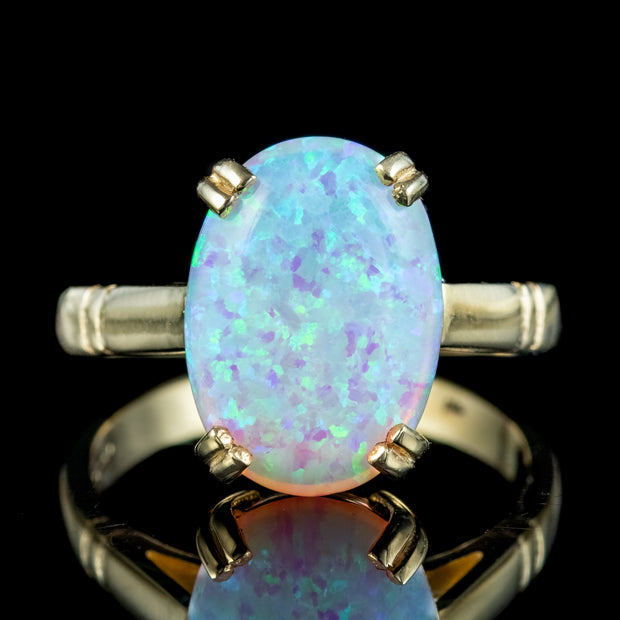 Victorian Style Opal 9ct Gold Ring 6ct Opal