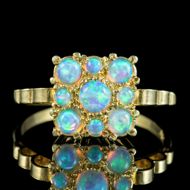 Victorian Style Opal Cluster Ring 