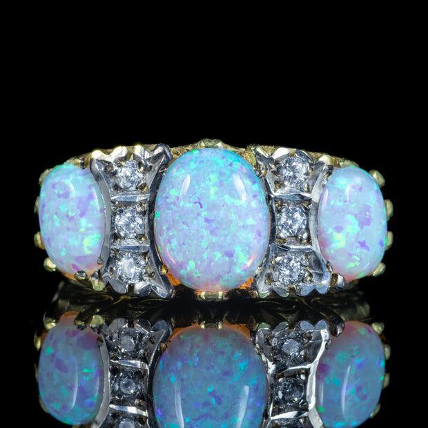 Victorian Style Opal Cz Statement Ring