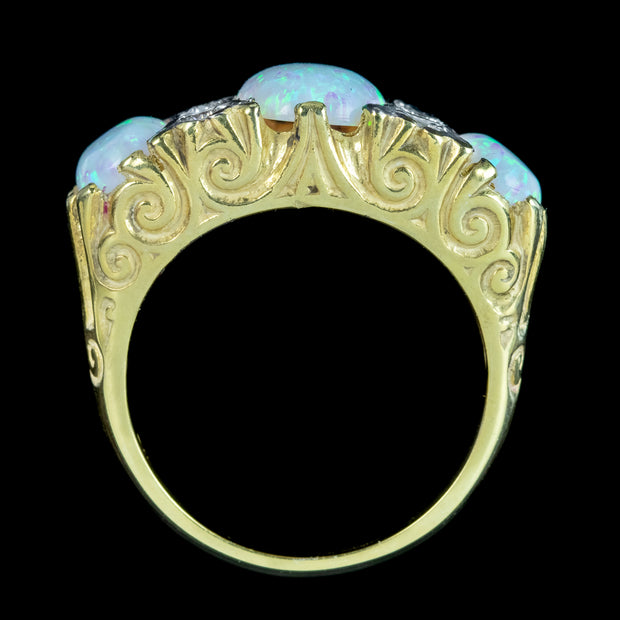 Victorian Style Opal Cz Statement Ring