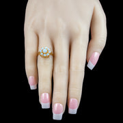 Victorian Style Opal Daisy Cluster Ring 