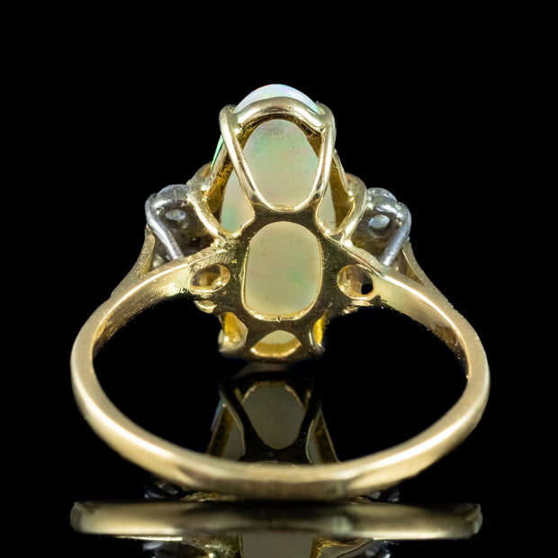 Victorian Style Opal Diamond Ring 3ct Natural Opal Dated 1988