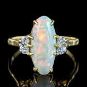 Victorian Style Opal Diamond Ring 3ct Natural Opal Dated 1988