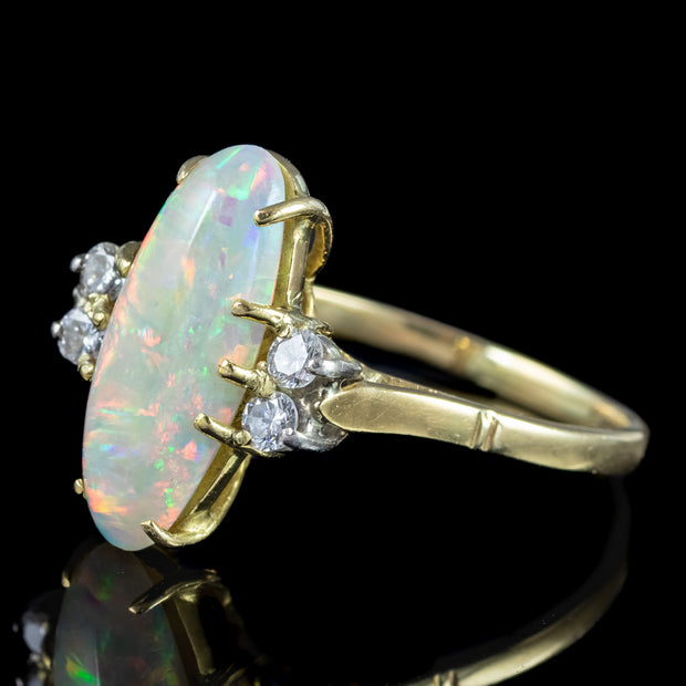 Victorian Style Opal Diamond Ring 3ct Natural Opal Dated 1988