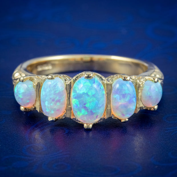 Victorian Style Opal Five Stone Ring