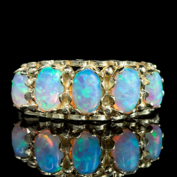 Victorian Style Opal Five Stone Ring 