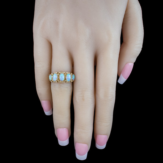 Victorian Style Opal Five Stone Ring 