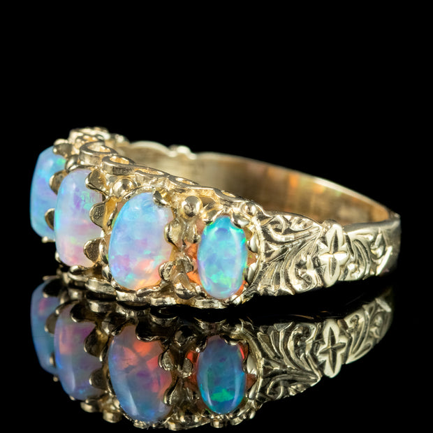 Victorian Style Opal Five Stone Ring 